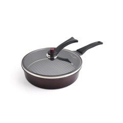 Huhu round grill pan 28cm%28standing knob%29
